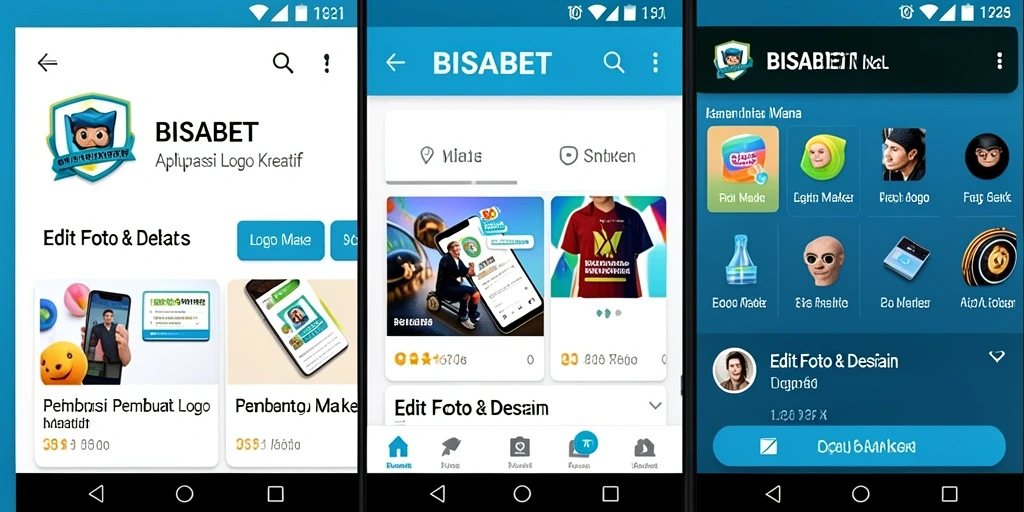 Antarmuka pengguna sederhana dan intuitif dari aplikasi Logo Maker.