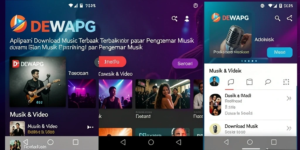 Antarmuka pengguna DEWAPG yang ramah dan fungsi Download Musik yang efisien.