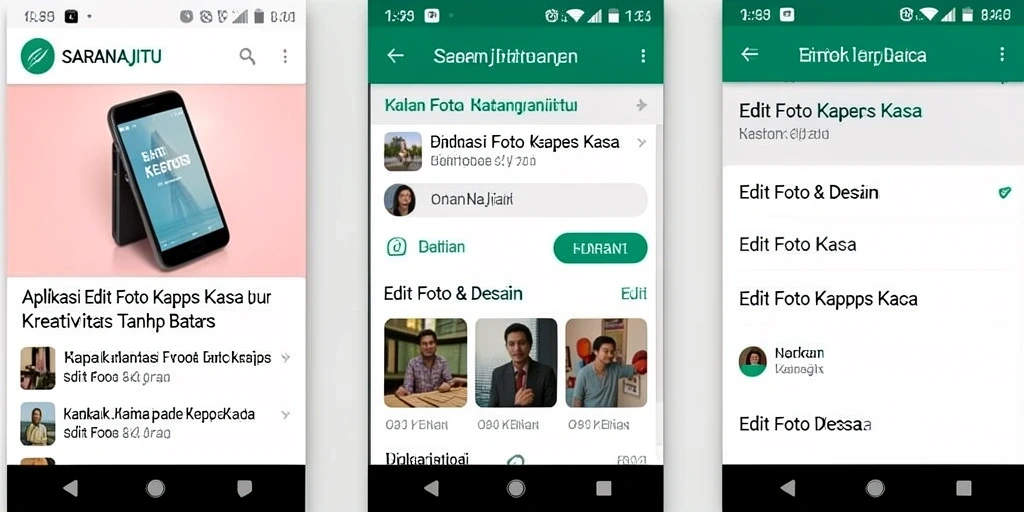 Tampilan antarmuka edit foto kertas kaca yang menarik dan intuitif.
